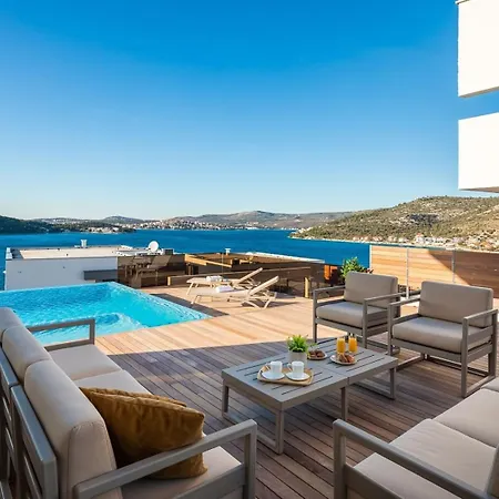 Villa Ramarin 1 With Heated Pool, Jacuzzi And Sauna By The Sea In Rogoznica Rogoznica  Exterior photo